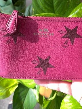 Coach Hot Pink Star Zip Wristlet